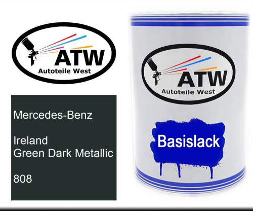 Mercedes-Benz, Ireland Green Dark Metallic, 808: 500ml Lackdose, von ATW Autoteile West.